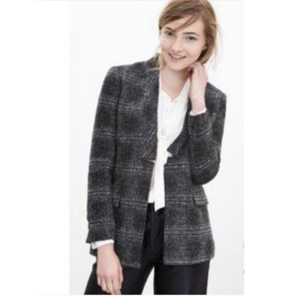 Banana Republic Gray Plaid Blazer
